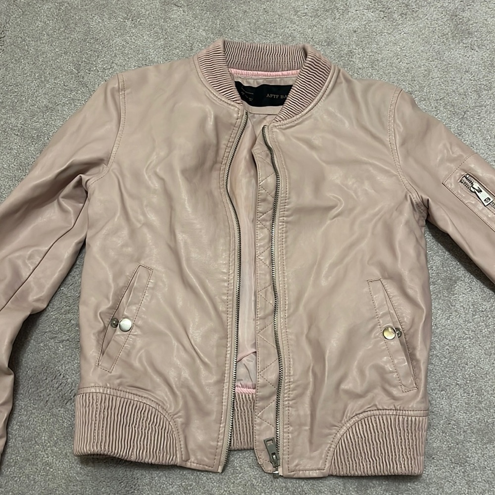 Pink faux leather jacket